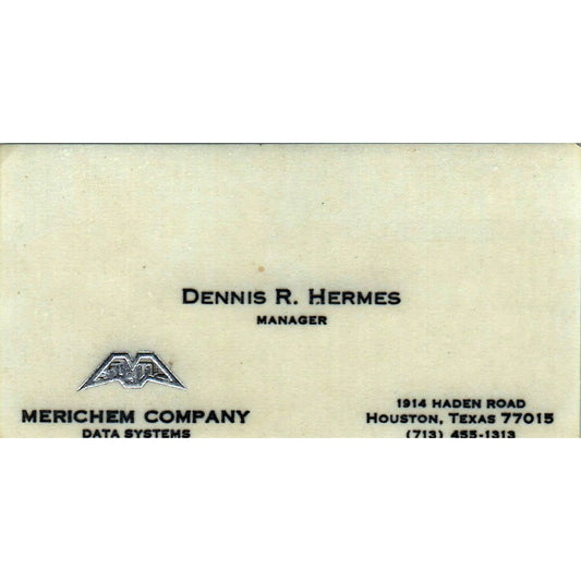 Dennis R Hermes Merichem Company Houston TX Vintage Business Card SE3-B9