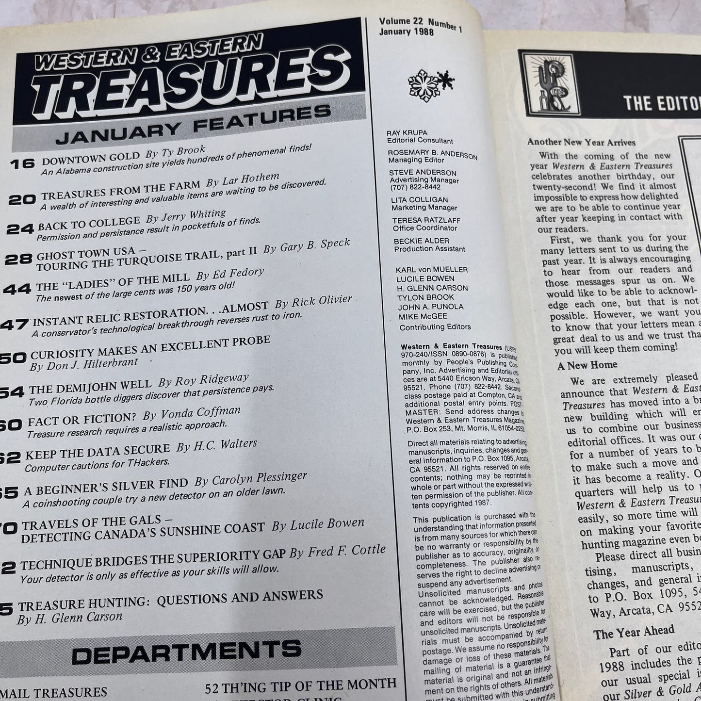 1988 Jan - Western & Eastern Treasures Magazine - Treasure Hunting Gold M11