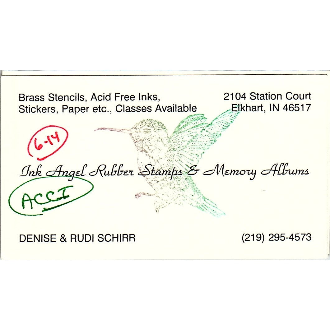 Ink Angel Rubber Stamps & Memory Albums Denise & Rudi Schirr Elkhart Card SC9-B9