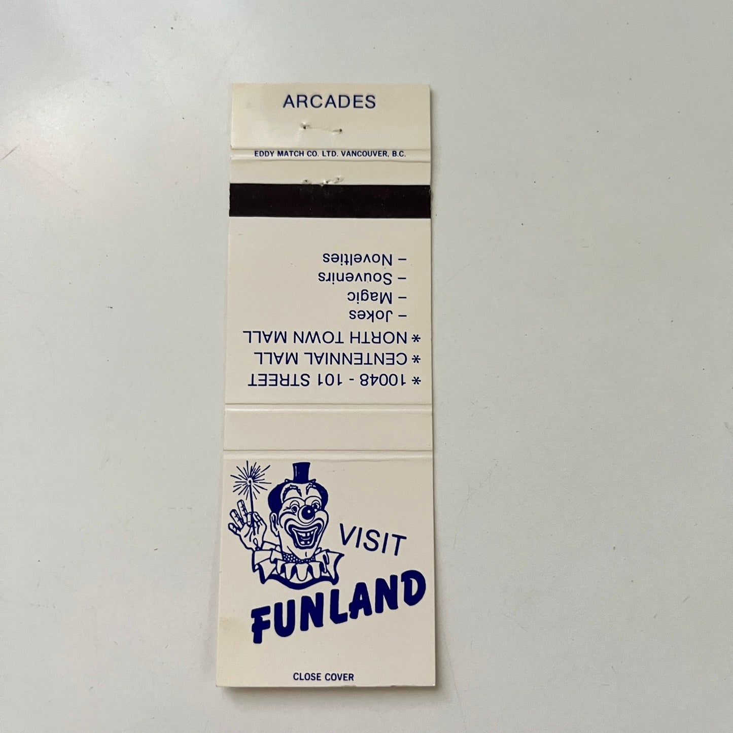 Funland Arcades Edmonton Alberta Vintage Matchbook Cover MB75-2