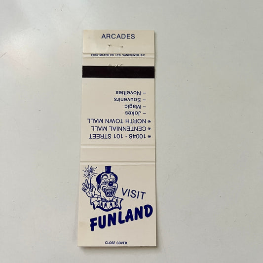 Funland Arcades Edmonton Alberta Vintage Matchbook Cover MB75-2