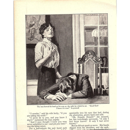 Man with Fainting Lady - R.F. Schabelitz Vintage Art Print 6x9 V12