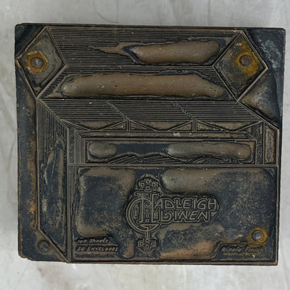 Hadleigh Linen - Vintage Letterpress Printers Block Plate TK3