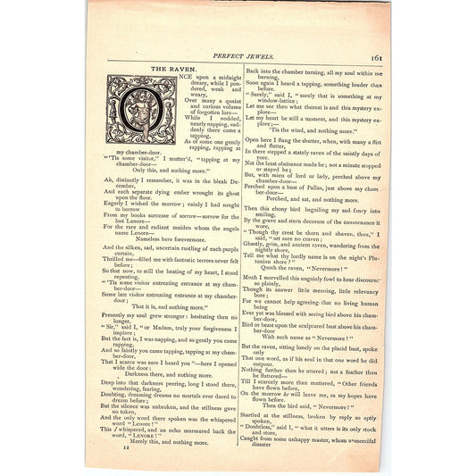 The Raven Edgar Allan Poe, To Althea from Prison Lovelace 1884 Poem TA5-CJ-3
