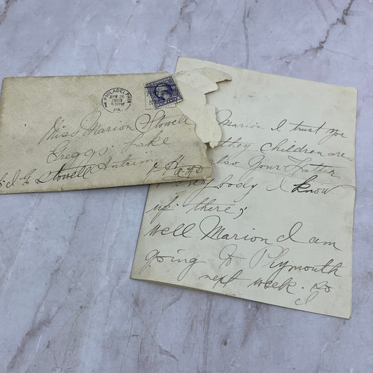 1919 Letter to Marion Schowell Greggs Lake Antrim Postal Cover Ai5-PCL