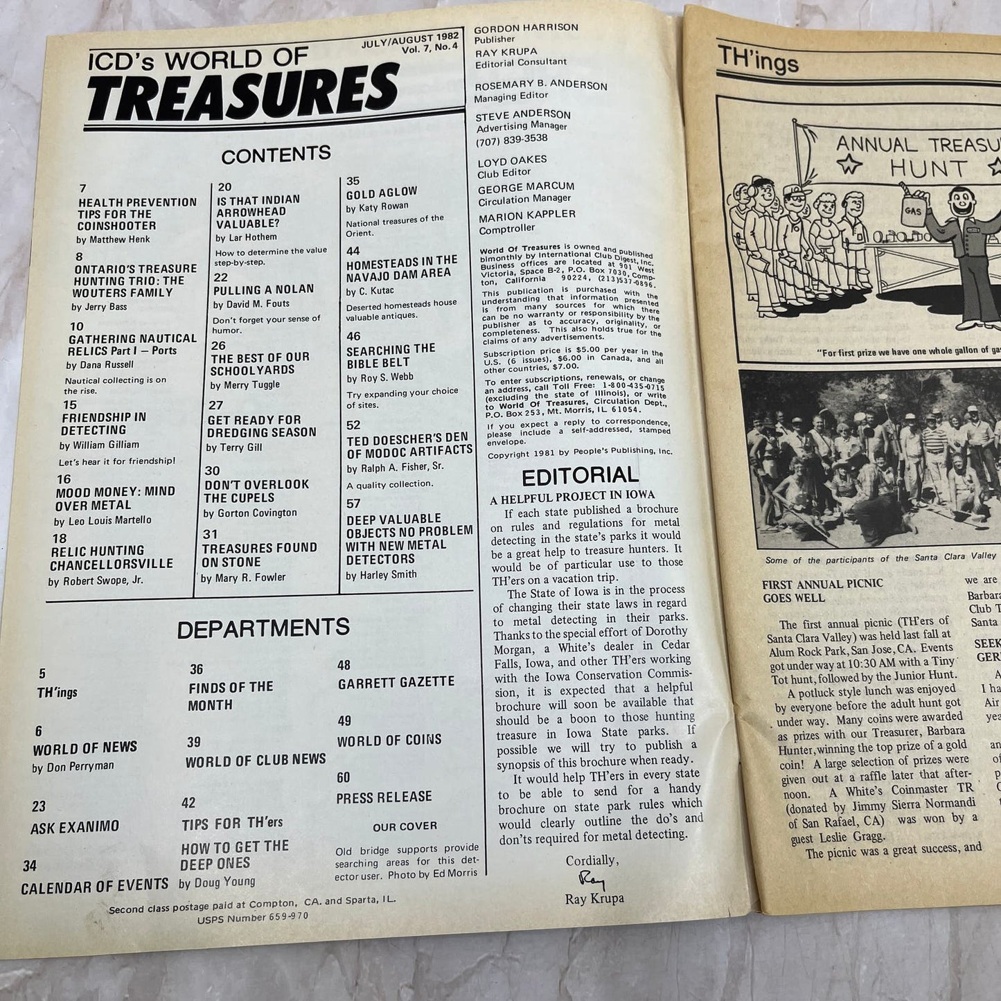 1982 Aug - ICD World of Treasures Magazine - Treasure Hunting Gold Rocks M16