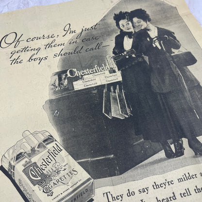 Chesterfield Cigarettes for Ladies 13x14" 1935 Minneapolis Journal Advert FL6-8