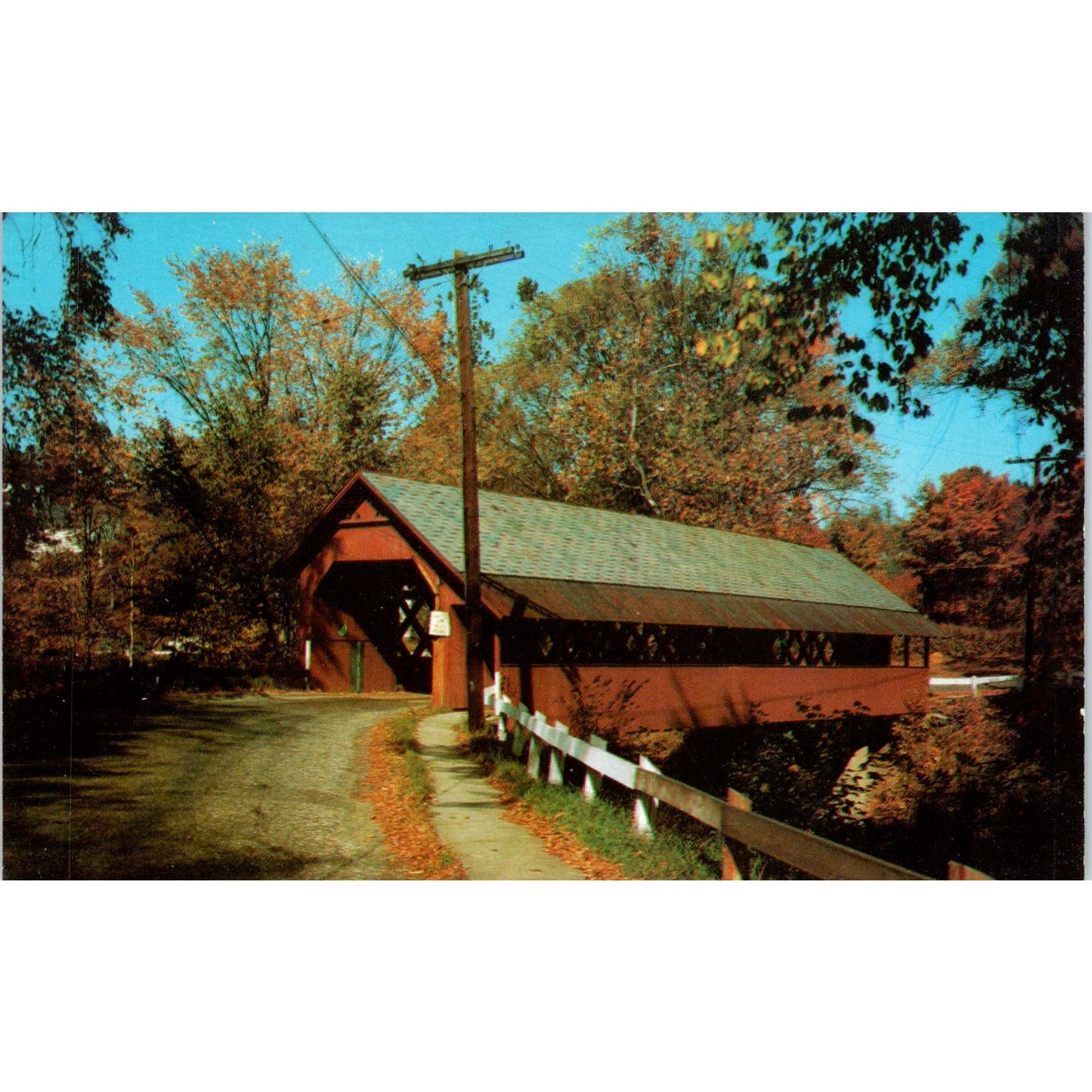 Creamery Bridge Brattleboro Vermont Covered Bridge Postcard PC7