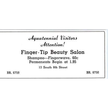 Finger-Tip Beauty Salon 13 South 8th St Minneapolis 1940 Magazine Ad AF1-OM