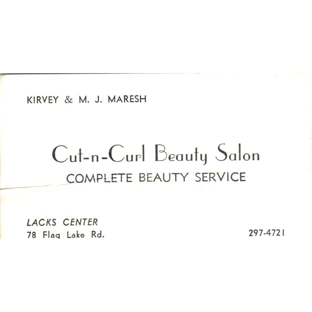 Cut-n-Curl Beauty Salon Kirvey & M.J. Maresh Lake Jackson Business Card SD8-B11