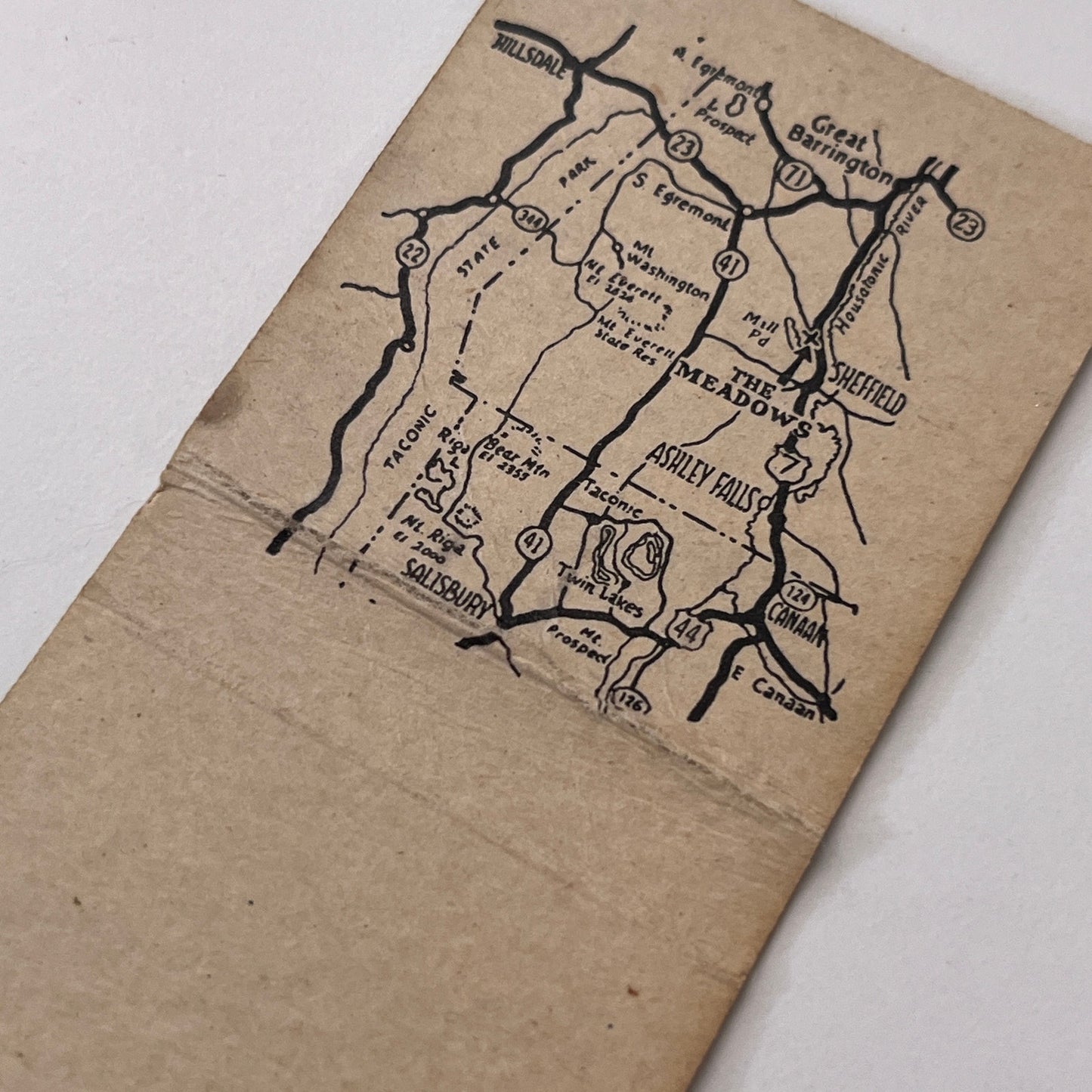 The Meadows Gift Shop Sheffield MA Vintage Matchbook Cover TB8-MB-13