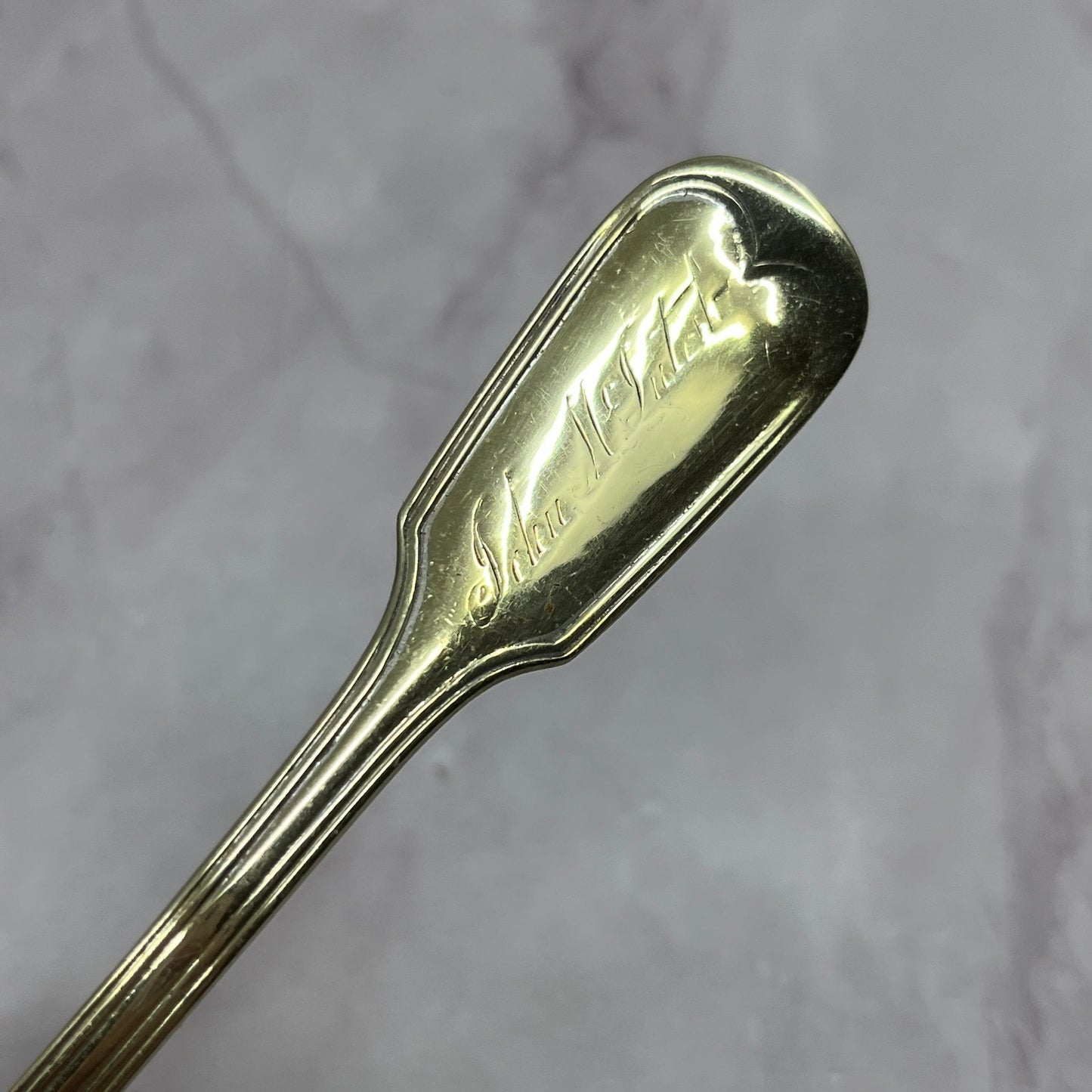 Vintage Gold Monogrammed "John McIntosh" Fork  6.5" SC1