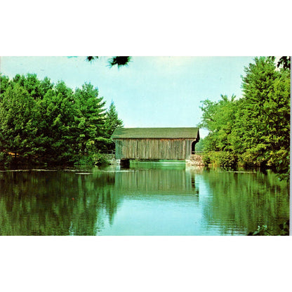 Old Sturbridge Village Sturbridge Mass Covered Bridge Postcard PB12
