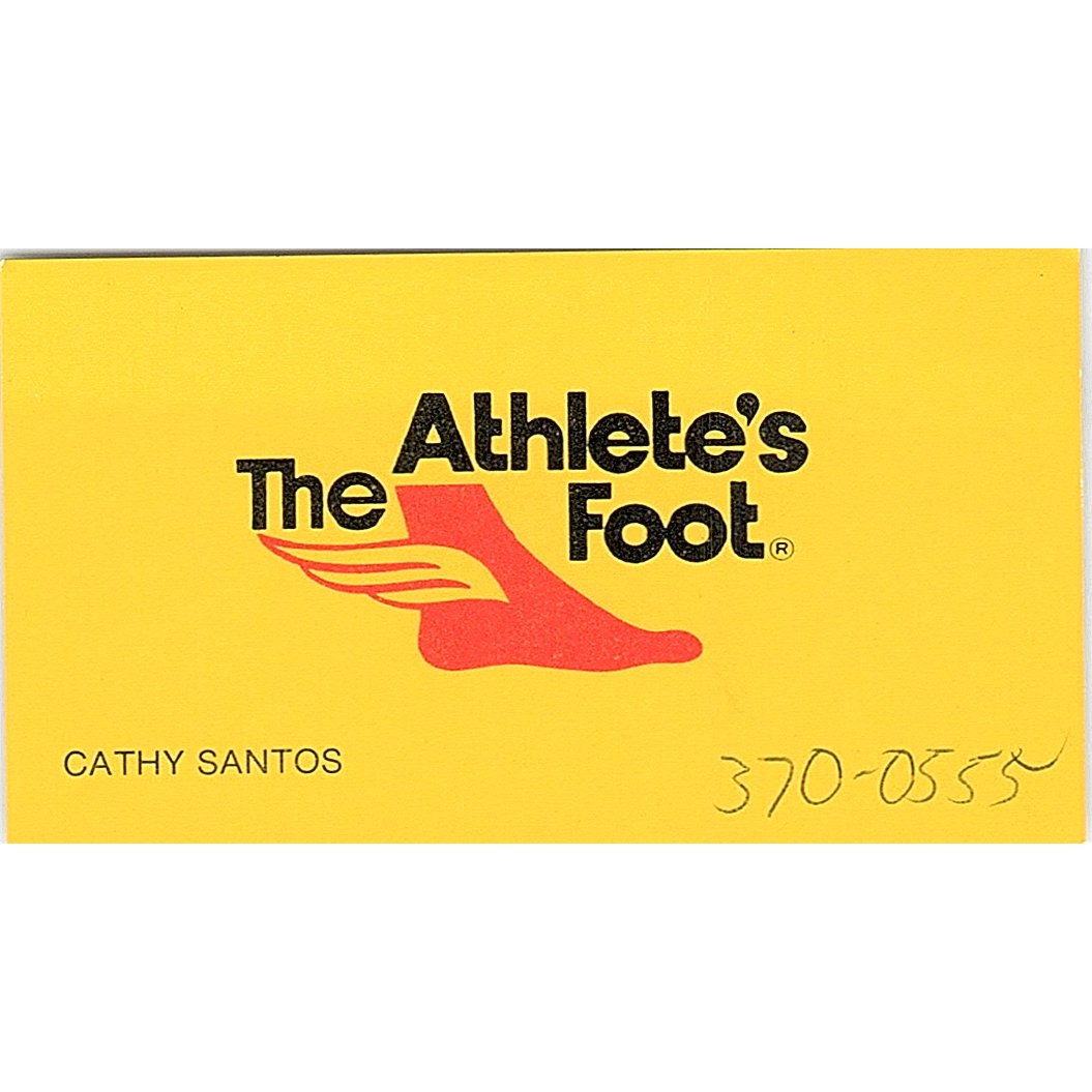 The Athlete's Foot Cathy Santos Vintage Business Card SB4-B7