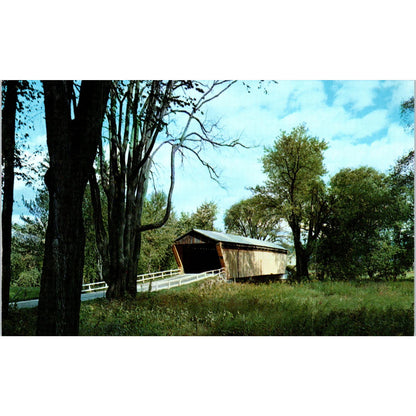 Old Covered Bridge in Pittsford VT Vintage Covered Bridge Postcard PD6