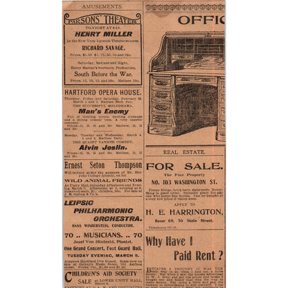R. Ballerstein & Co Velvet Sale Hartford 1901 Newspaper Ad AD8-H1