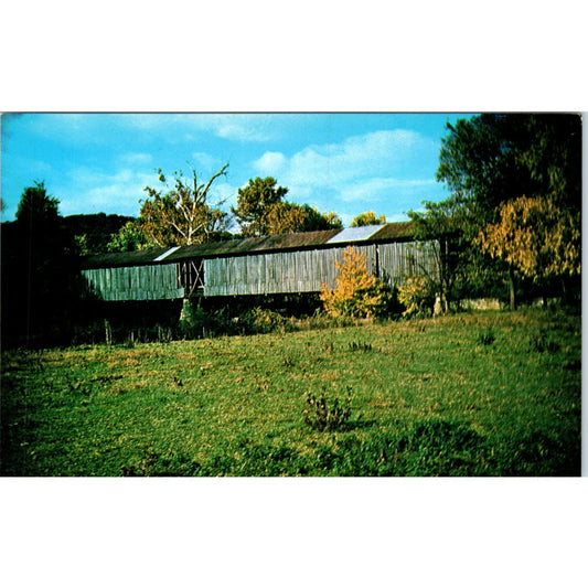 Old Shotts Bridge Ross County East Bainbridge Ohio Covered Bridge Postcard PC6