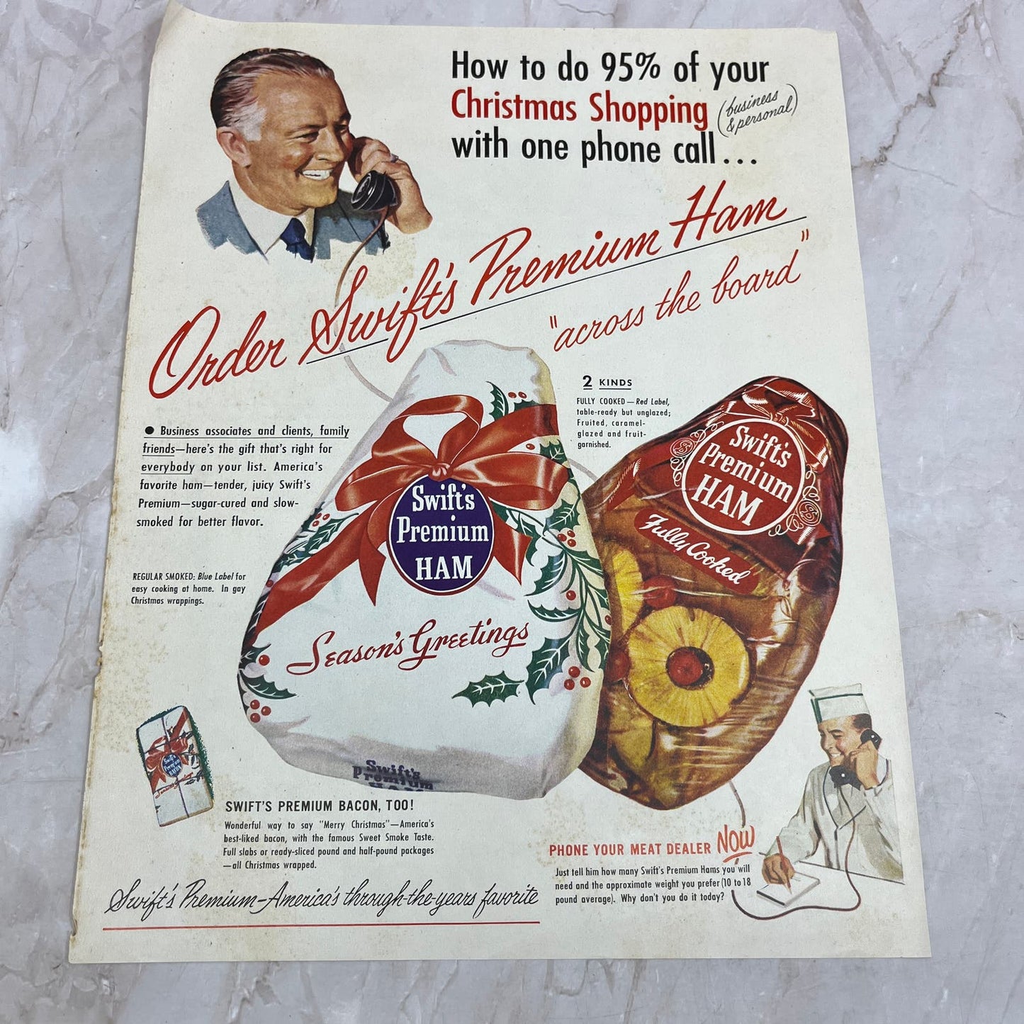 Swift's Premium Ham for Christmas 1951 Magazine Ad FL6-10