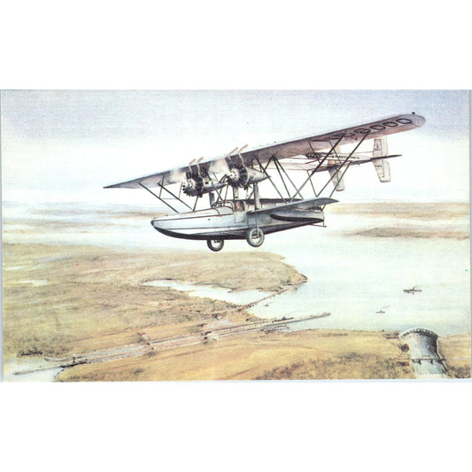 Sikorsky S-38 Pan Am Airlines Illustration Vintage Postcard TG8-PC