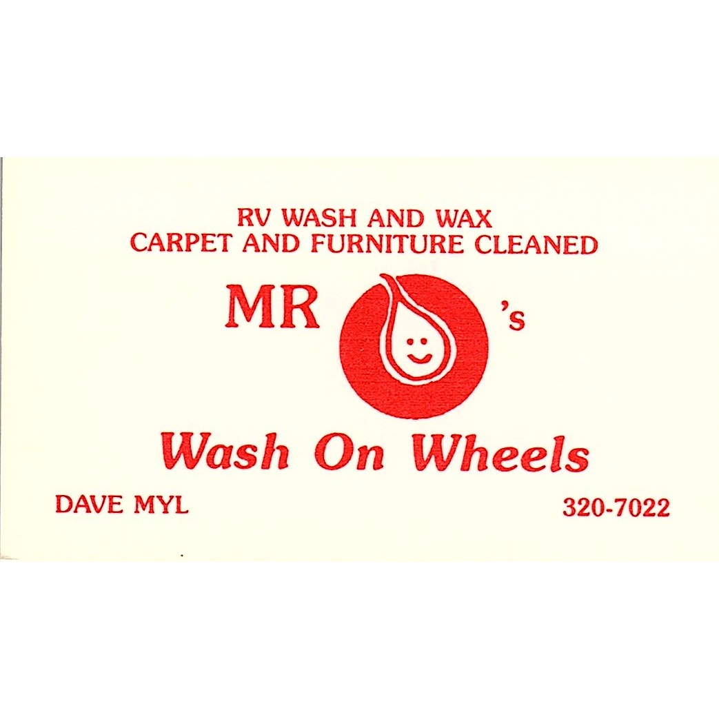 Dave Myl Mr O's Wash on Wheels Vintage Business Card SE3-B14