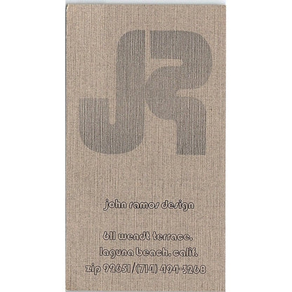 John Ramos Design Laguna beach California Vintage Business Card SF3-B3