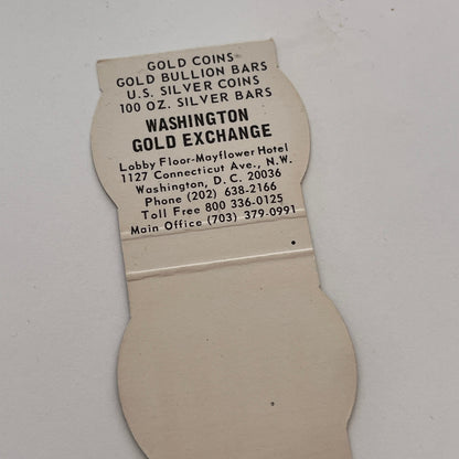 Washington Gold Exchange Washington DC Vintage Matchbook Cover TB6-MB2-3