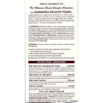 Grand Canyon Sundance Helicop-Tours Vintage Tourist Travel Leaflet TH2-TB1