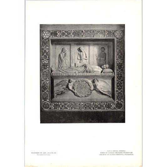 Tomb of Bishop Benozzo Federighi - Luca Della Robbia c1905 Art Print D14