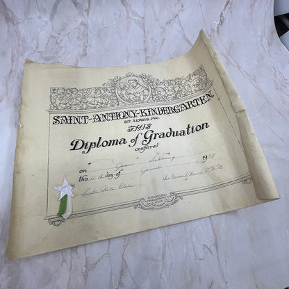 1937 St. Anthony Kindergarten Diploma of Graduation St. Louis MO List FL6-1