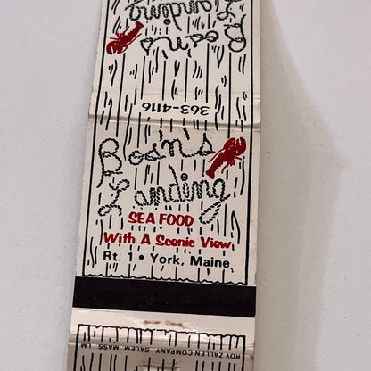 Bos'n's Landing Seafood York Maine Vintage Matchbook Cover TB6-MB1-11