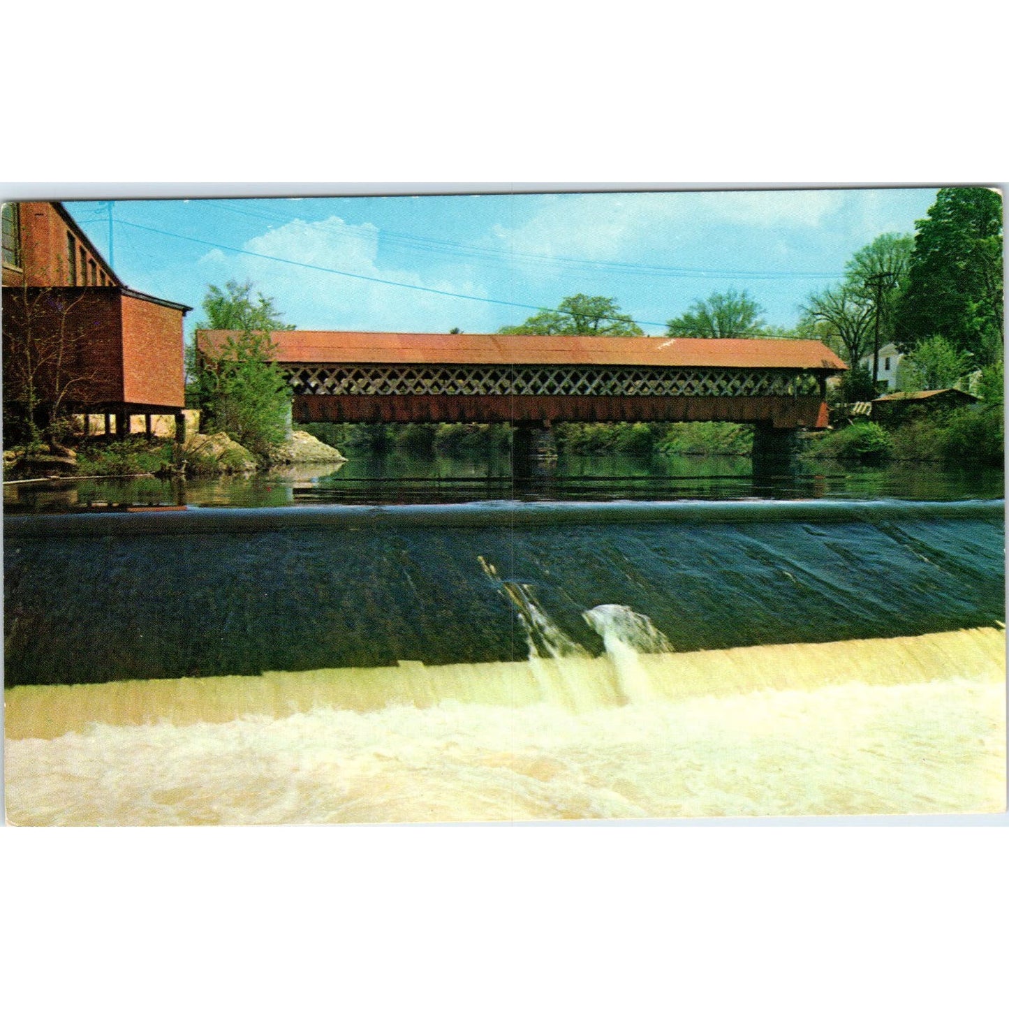 West Swanzey Thompson Ashuelot NH Vintage Covered Bridge Postcard PC13