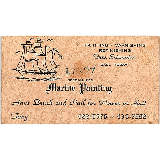 Specialized Marine Painting Vintage Business Card SD9-B8