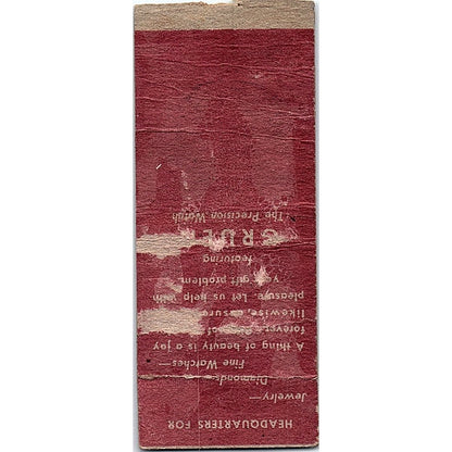 Gruen Watches S. Rosenau Jewelers Chicago Vintage Matchbook Cover SF3-Y2