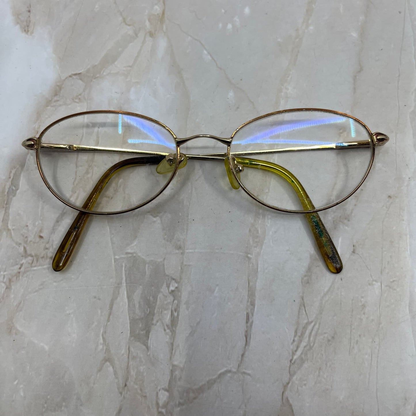 Vintage Oval Gold/Copper Tone Sunglasses Eyeglasses Frames TE9-G2-7
