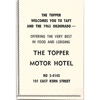 The Topper Motor Hotel,  Windes & Valley Well Service - Taft CA 1965 Ad AF8-M6