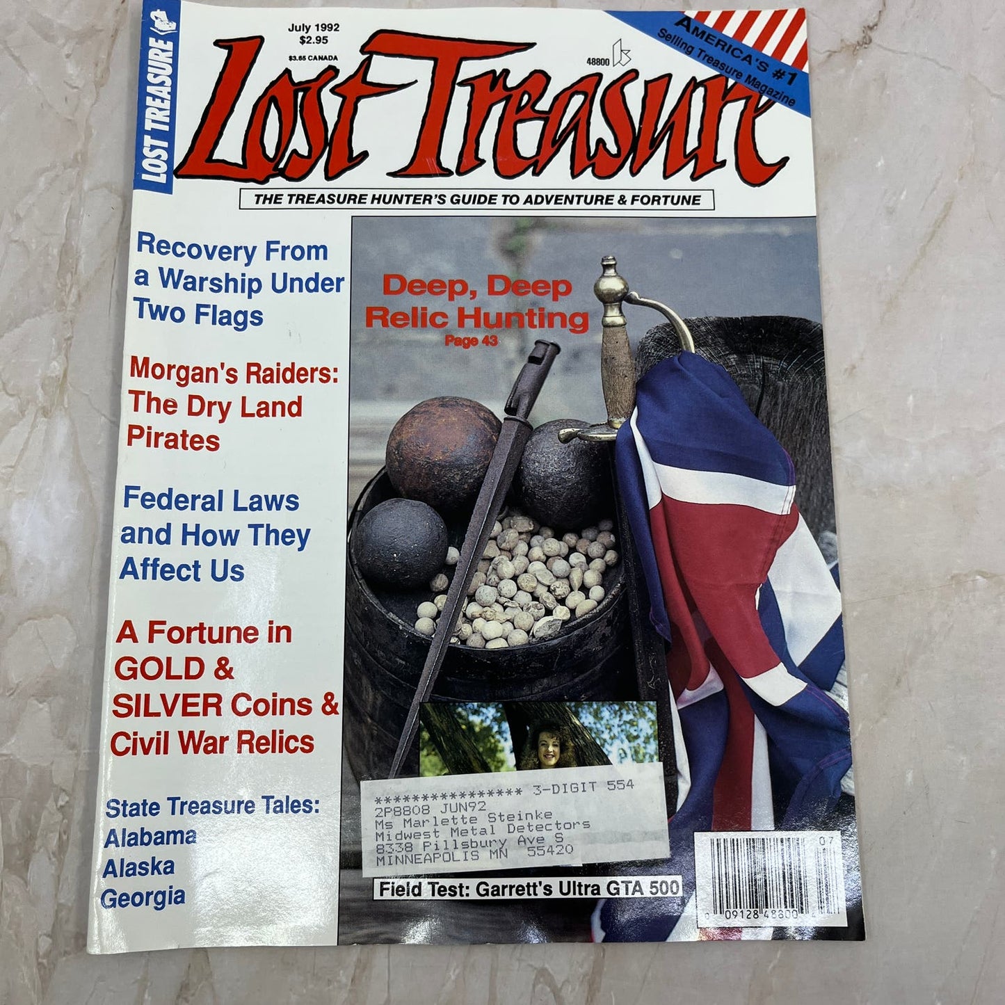 1992 July - Lost Treasure Magazine - Treasure Hunting Gold Prospecting M14