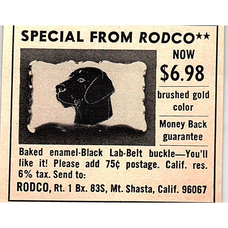 Rodco Belt Buckles Mt. Shasta CA 1977 Ad AF6-M2