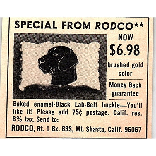 Rodco Belt Buckles Mt. Shasta CA 1977 Ad AF6-M2