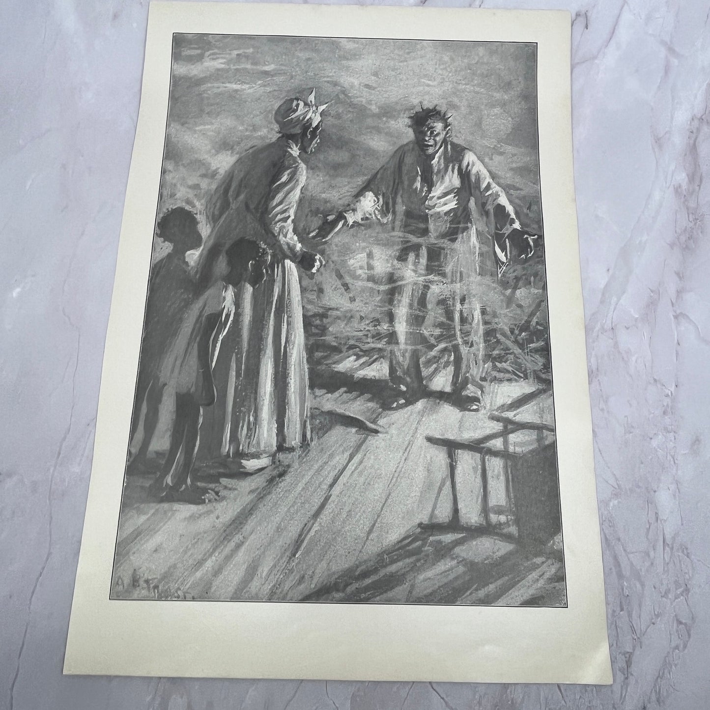 Unwelcome Visitor - African American Family - 1904 A.B. Frost Art Print V14-3