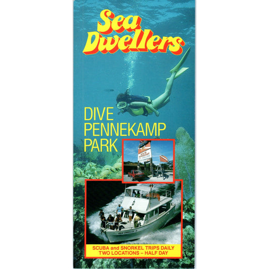 1980s Sea Dwellers Dive Pennekamp Park Key Largo Florida Leaflet TF4-BA