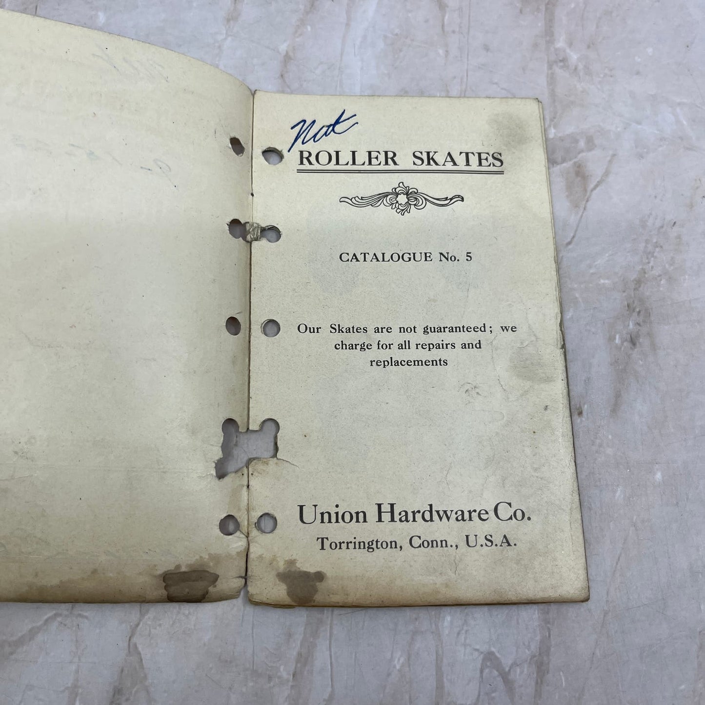 1923 Union Hardware Co. Roller Skates Catalog No. 5 Torrington CT TG9-E1