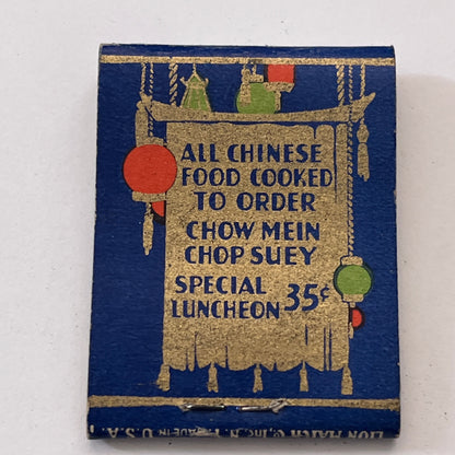King Wah Low Chinese Restaurant Tyler St Boston MA Vtg Matchbook Cover TB8-MB-10