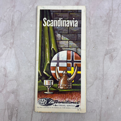 1962 Scandinavia AAA International Travel Service Fold Out Travel Map TH2-Y1