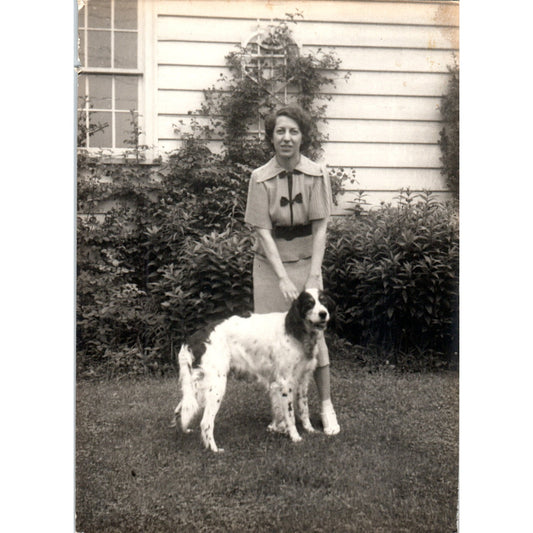 1930s Original Photograph Rachel Grubb Snyder and Dog Riff-Raff 5x7" AF7-E3