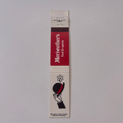 Merriwether's Food & Spirits Southfield, Warren MI Vintage Matchbook TB6-MB2-9