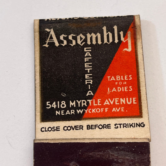 Assembly & Tiffany Cafeterias New York City Vintage Matchbook Cover TB8-MB3-9