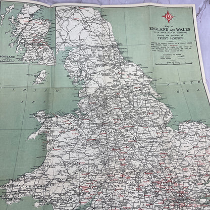 1935 Tariff of Trust Houses Fold Out Map of England and Wales TJ5-E1