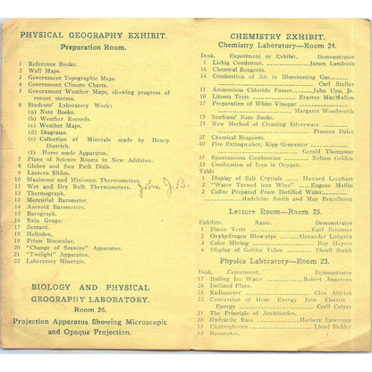 1912 Schenectady High School Science Fair Program AE6