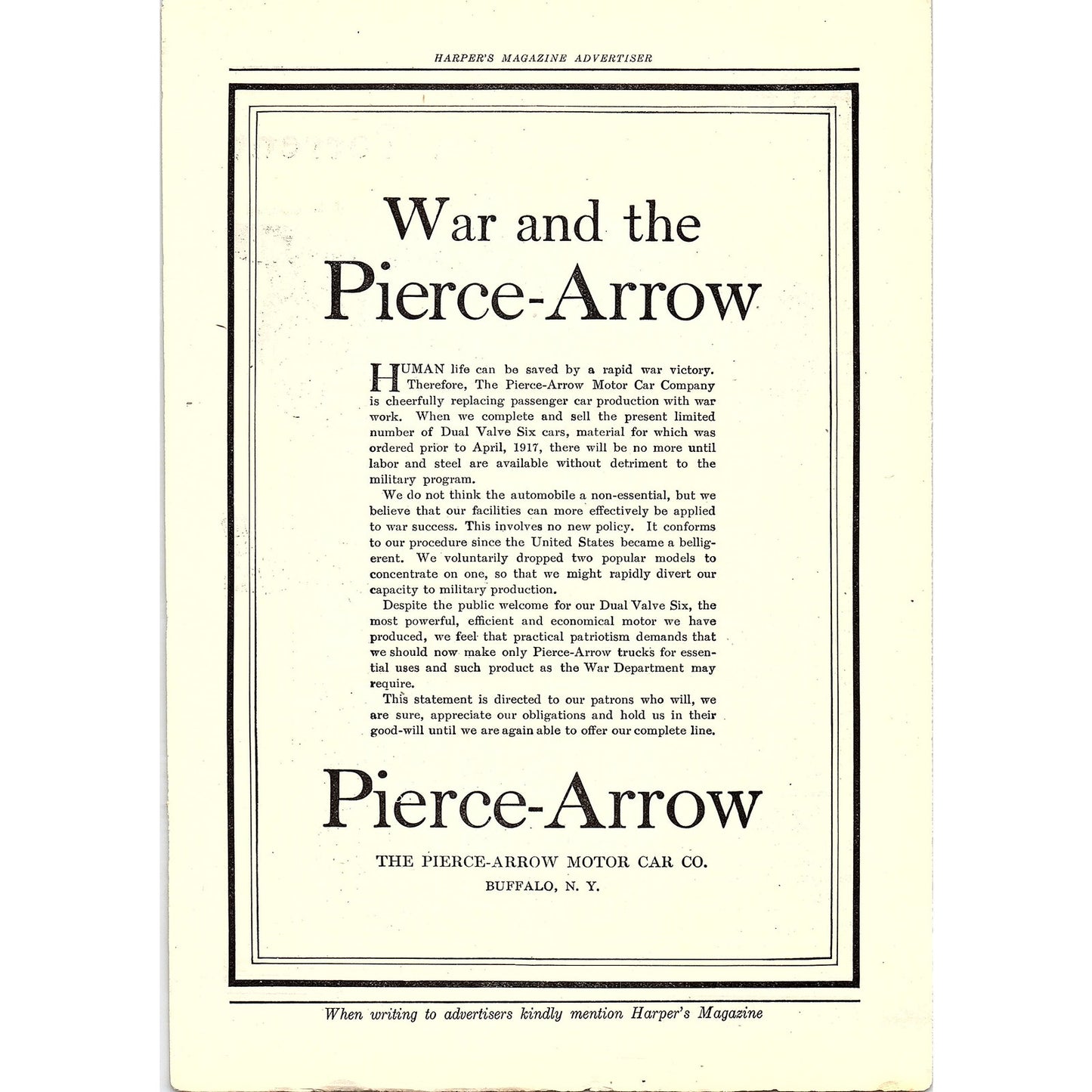 The Peerless Motor Car Co Cleveland Ohio c1920 Ad AF8-7