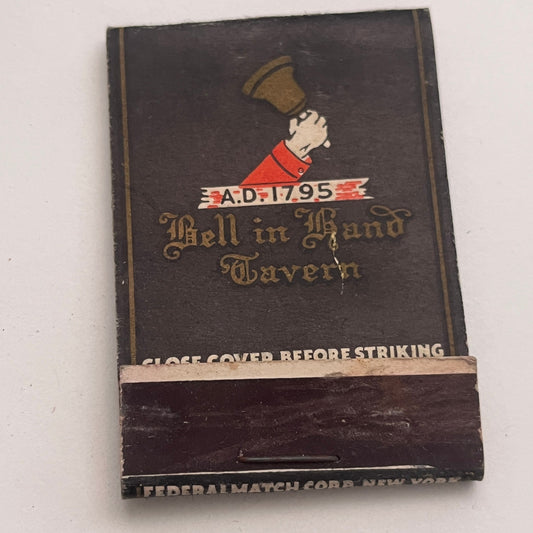 Bell in Hand Tavern 81 Devonshire St Boston MA Vintage Matchbook Cover TB8-MB2-5
